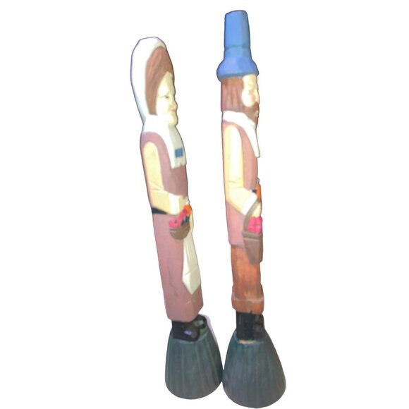 Thanksgiving Pilgrim Figurines Thin Holiday Figures - Picture 5 of 12